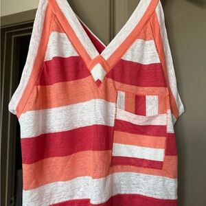 Chloe Red and Orange Striped Tank Top